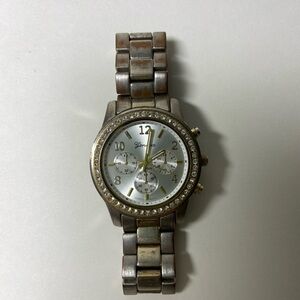Geneva Two-Tone Watch with Crystal Details